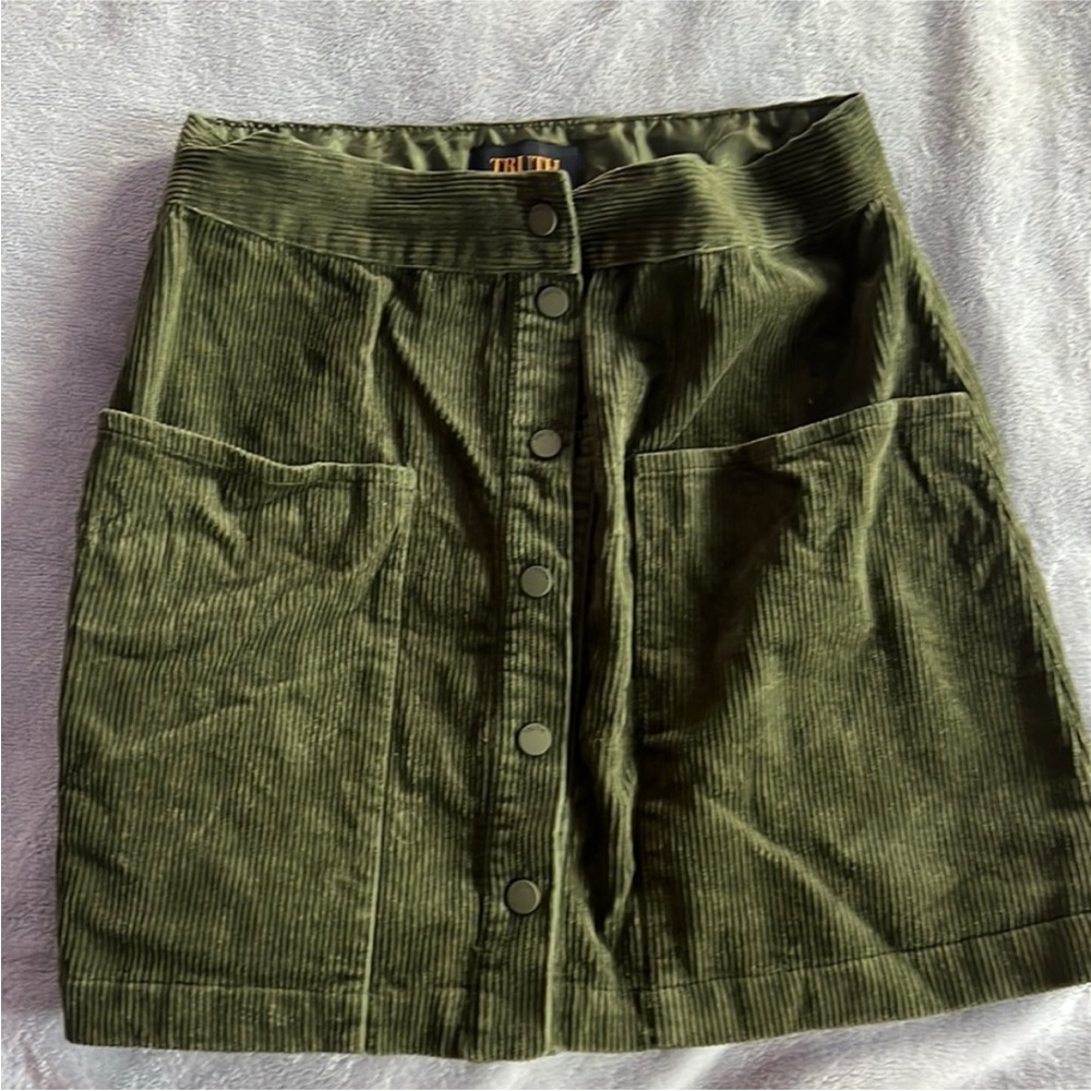 Truth by republic Olive Corduroy Skirt